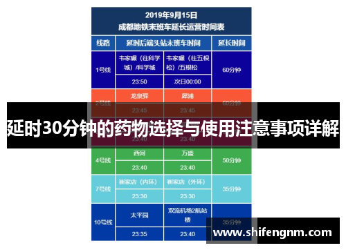 延时30分钟的药物选择与使用注意事项详解